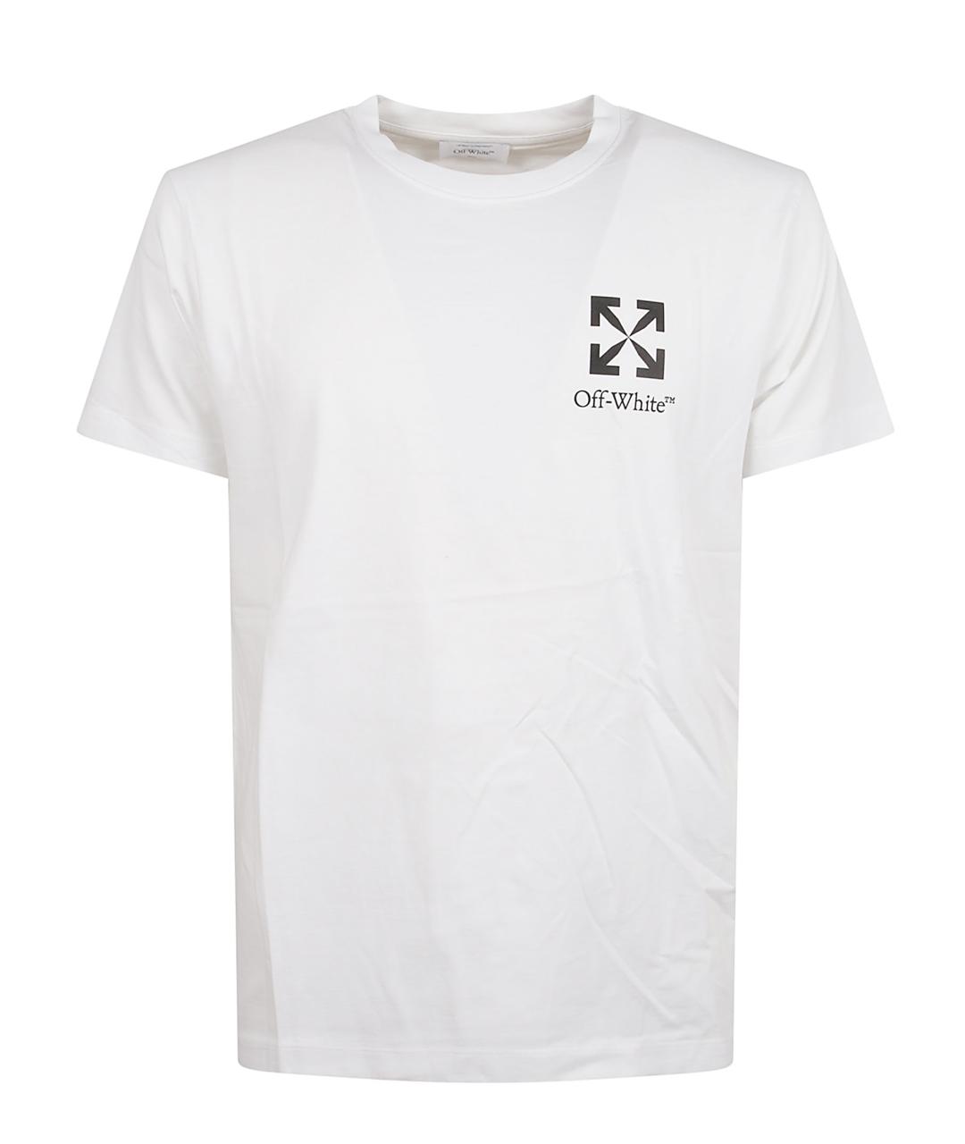 OFF-WHITE Белая хлопковая футболка, фото 1