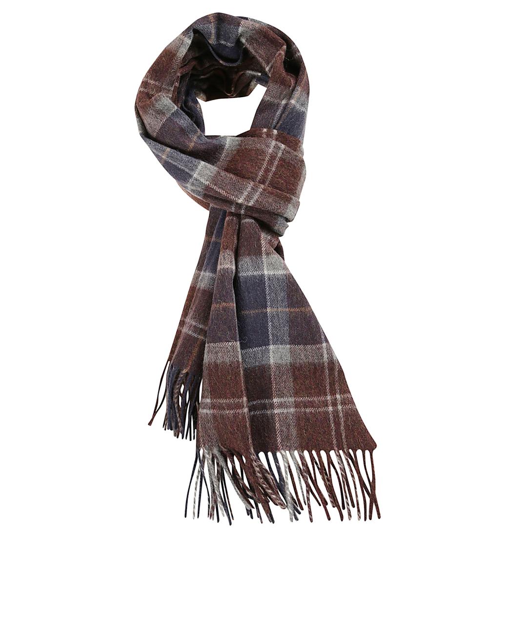 BARBOUR Коричневый шерстяной шарф, фото 1