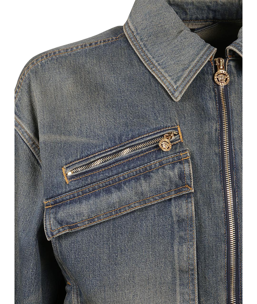 VERSACE Синяя хлопковая куртка, фото 2