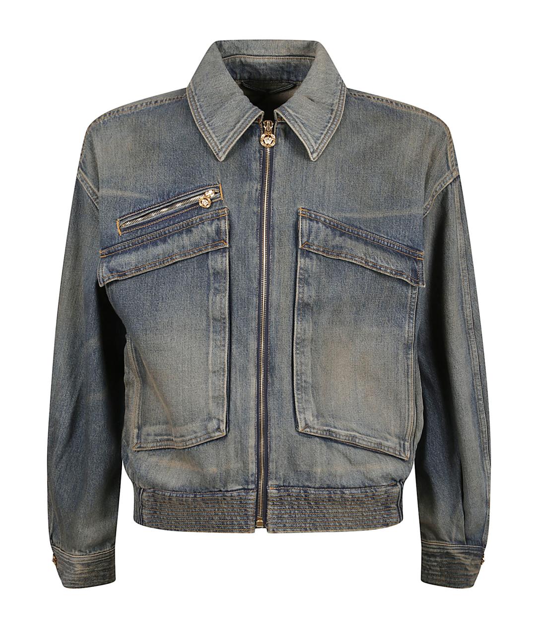 VERSACE Синяя хлопковая куртка, фото 1