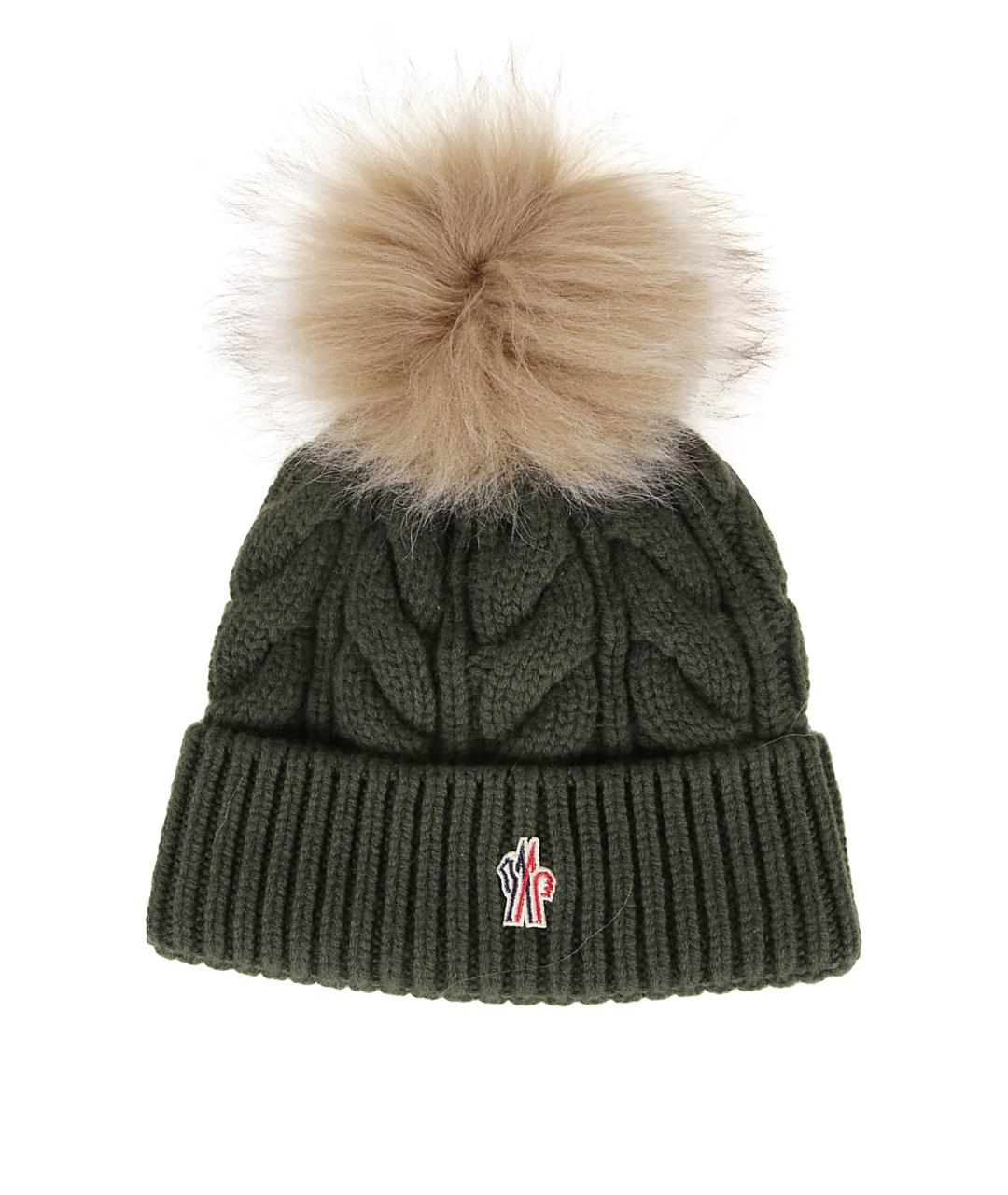 MONCLER GRENOBLE Зеленая кашемировая шапка, фото 1