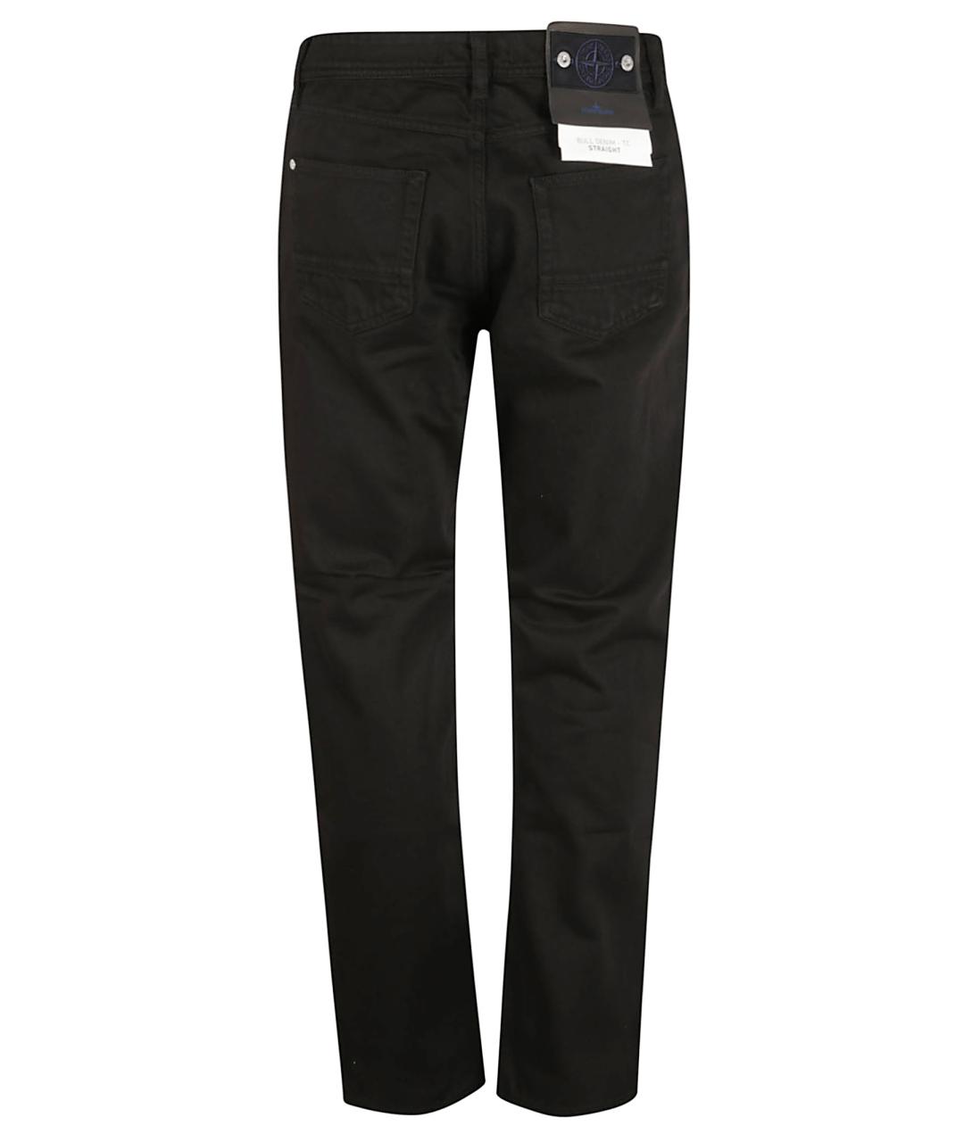 STONE ISLAND Черные хлопковые прямые джинсы, фото 3