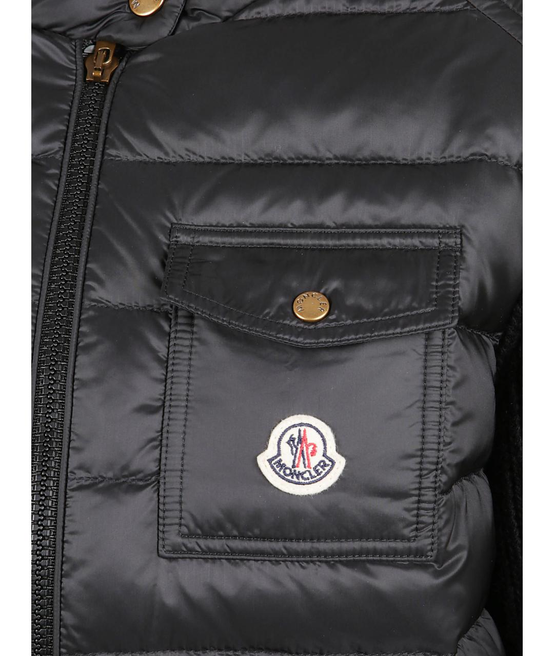 MONCLER Черный шерстяной кардиган, фото 2