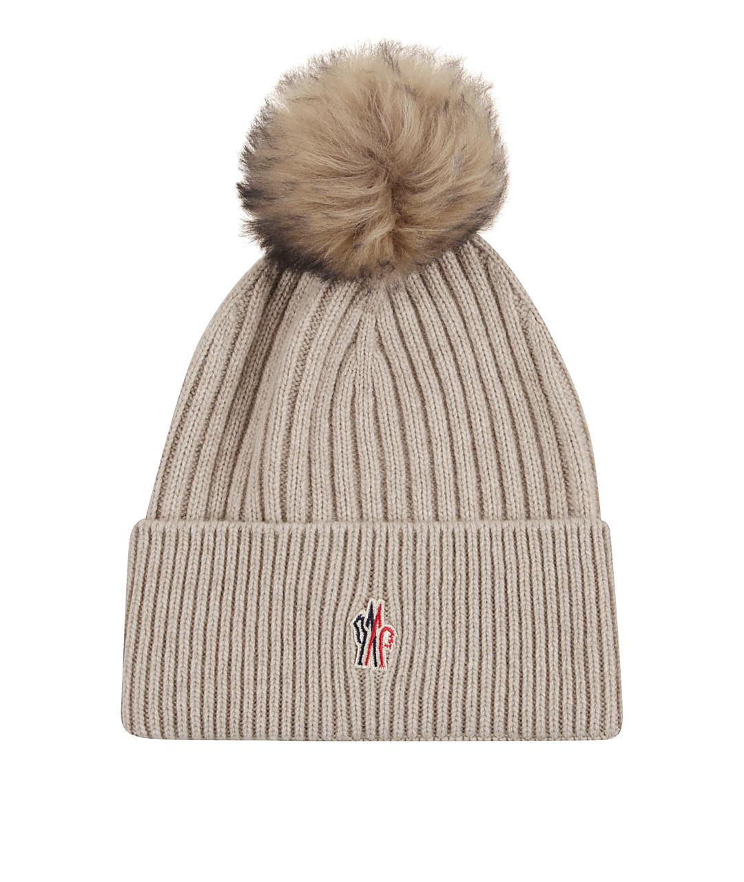 MONCLER GRENOBLE Бежевая кашемировая шапка, фото 1