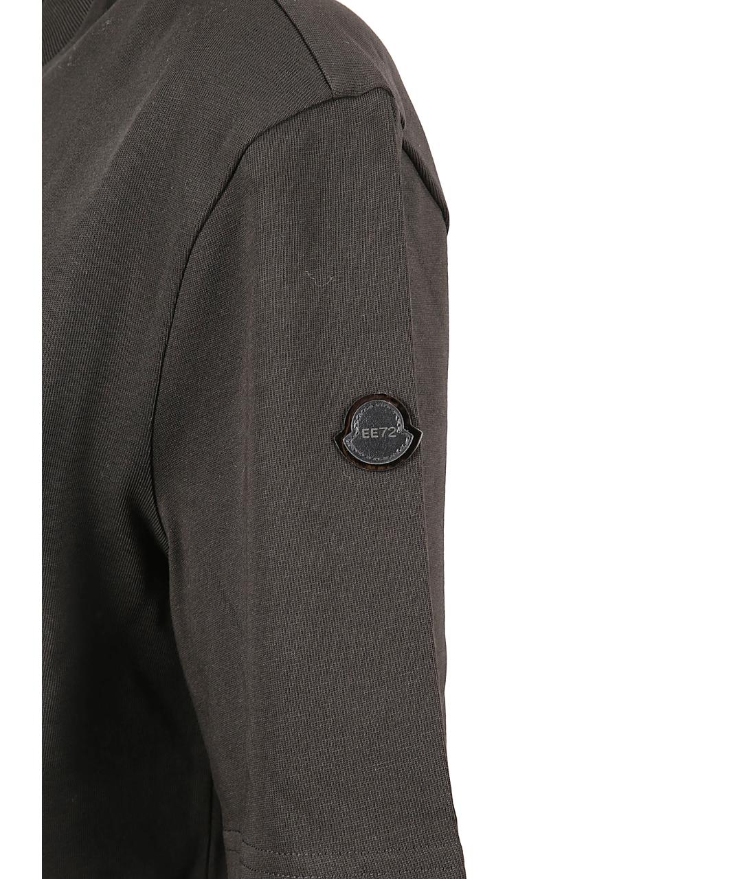 MONCLER Черная хлопковая футболка, фото 2