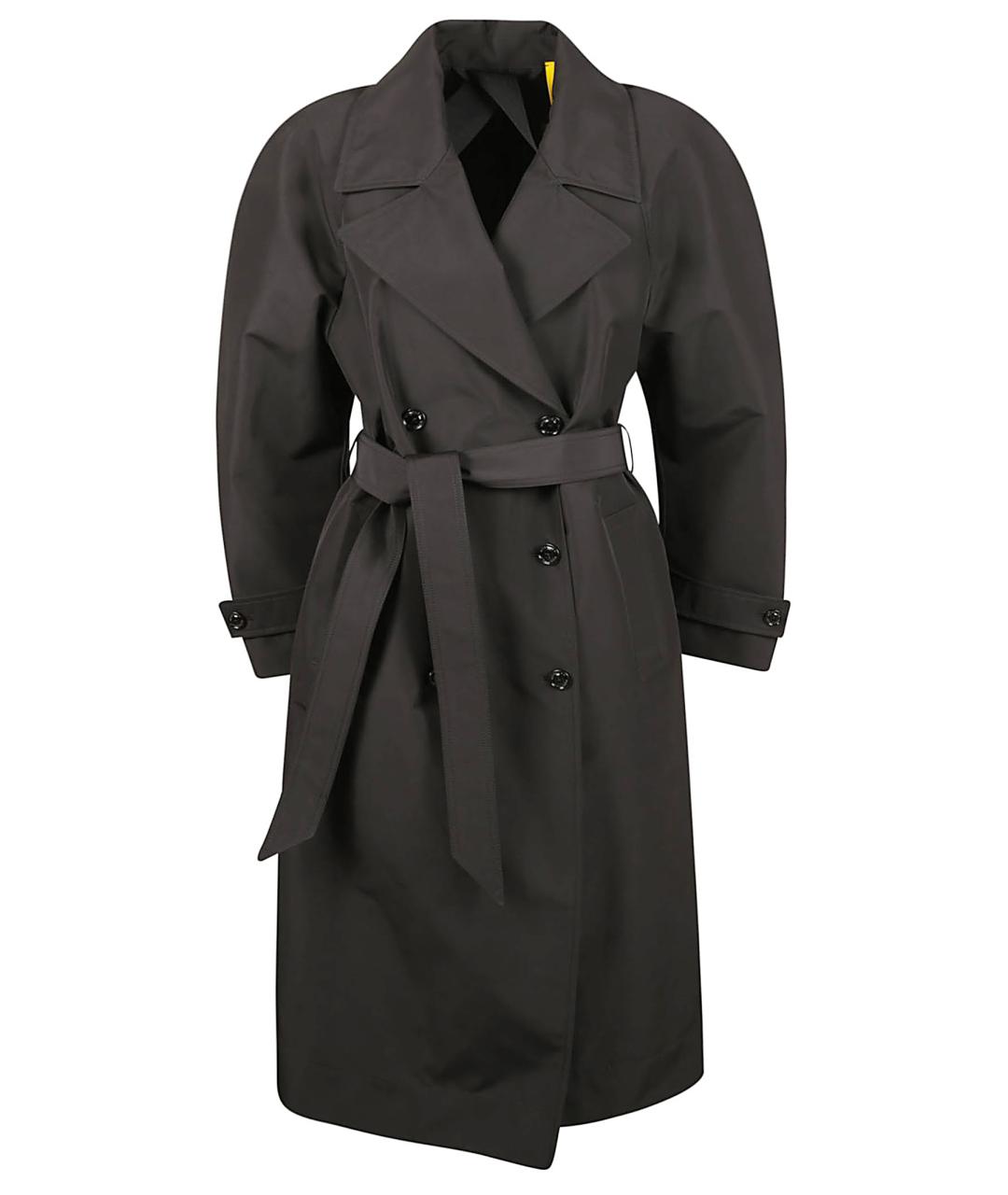 MONCLER Черный полиэстеровый тренч/плащ, фото 1