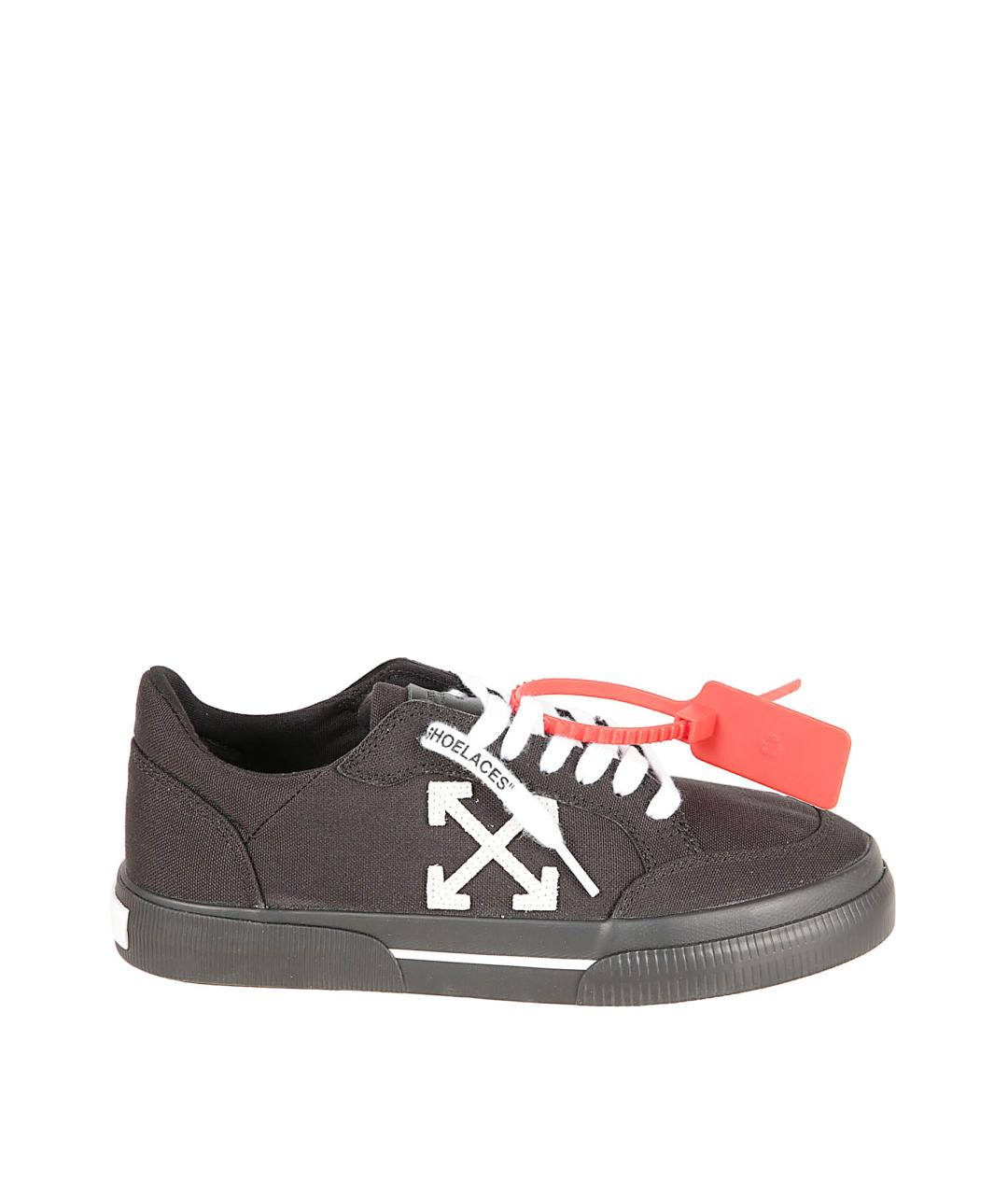 OFF-WHITE Черные текстильные низкие кроссовки / кеды, фото 1