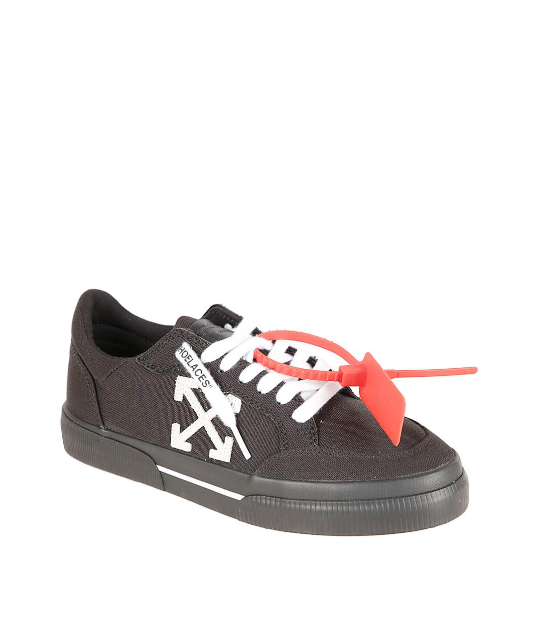 OFF-WHITE Черные текстильные низкие кроссовки / кеды, фото 2