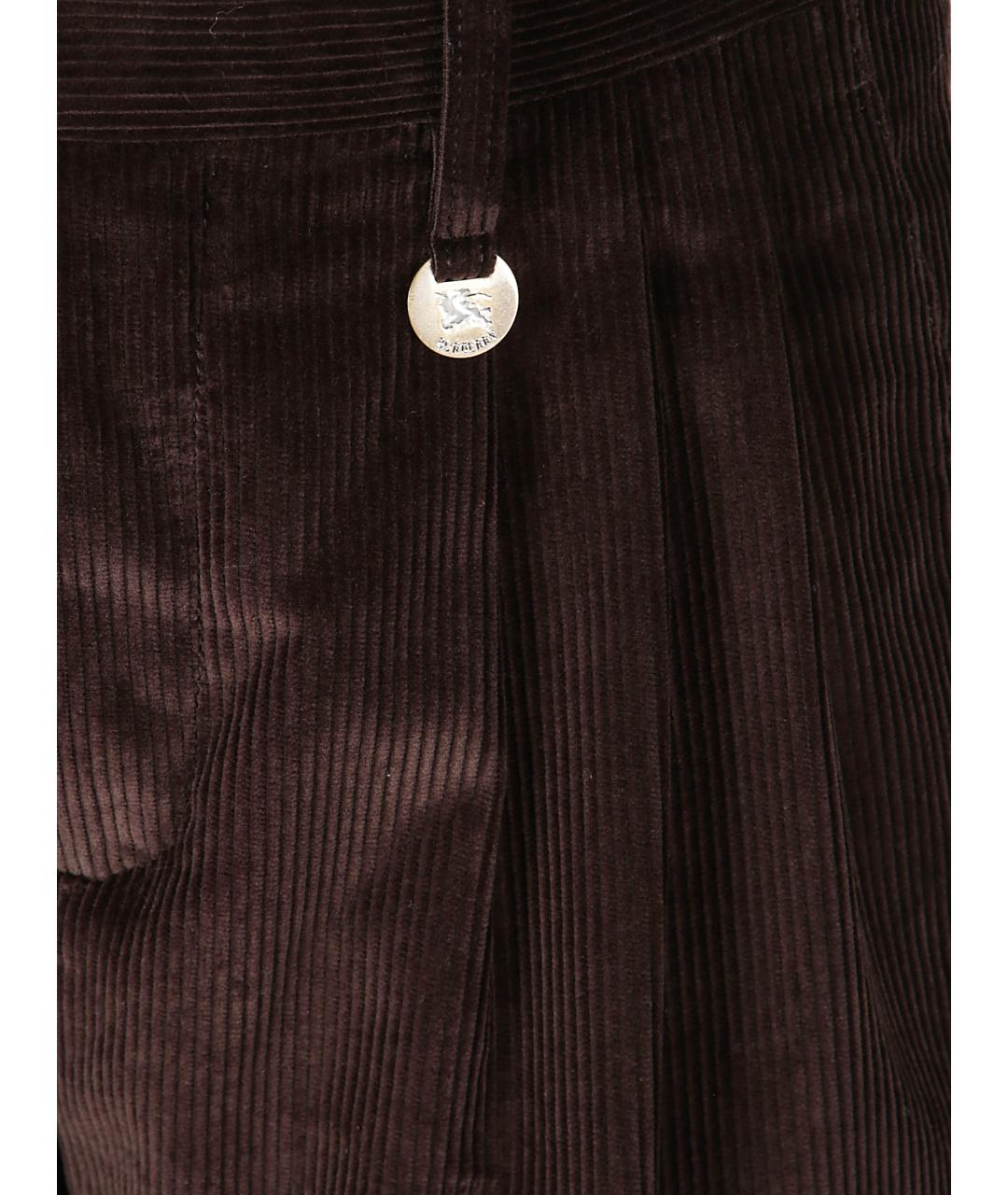 BURBERRY Коричневые хлопковые повседневные брюки, фото 2