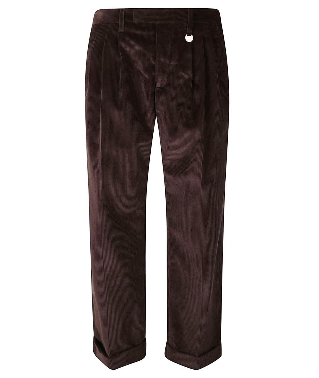 BURBERRY Коричневые хлопковые повседневные брюки, фото 1