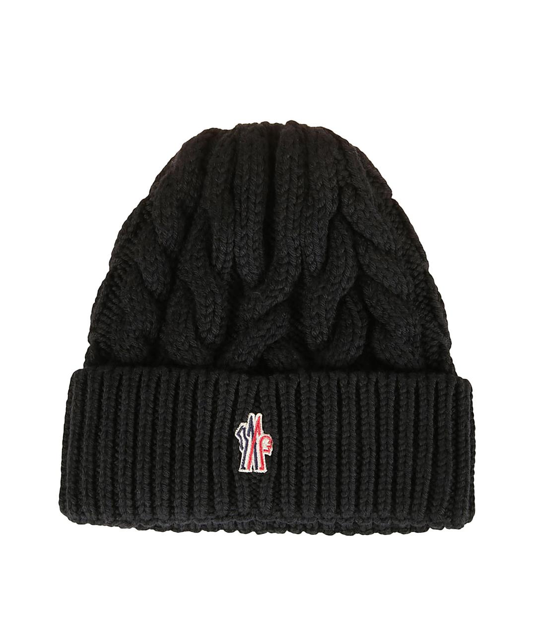 MONCLER GRENOBLE Черная шерстяная шапка, фото 1