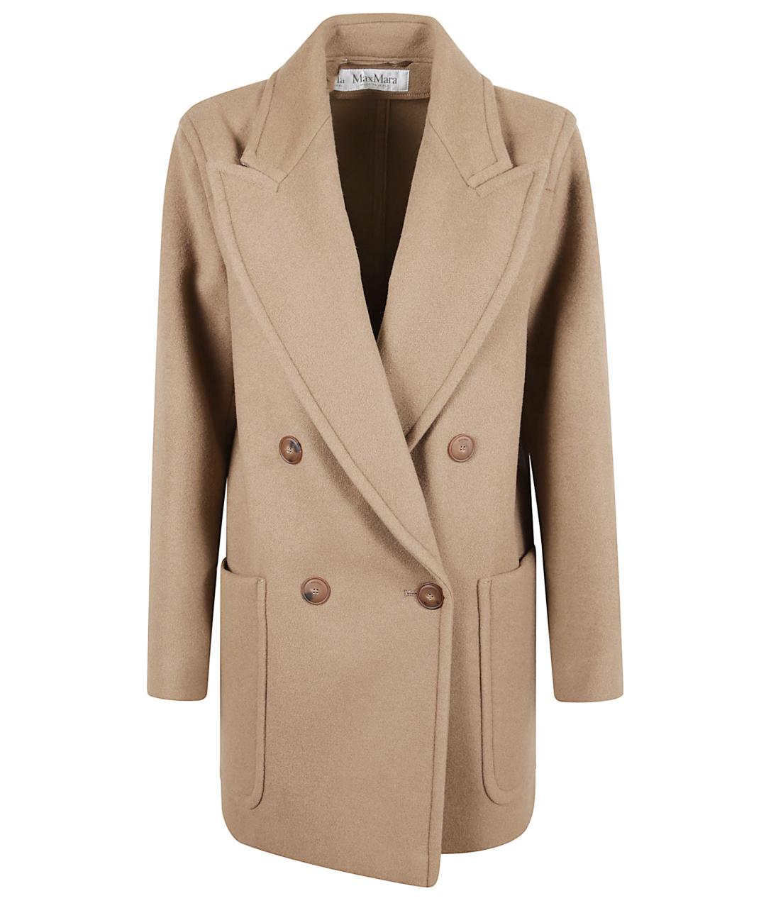 MAX MARA Бежевое шерстяное пальто, фото 1