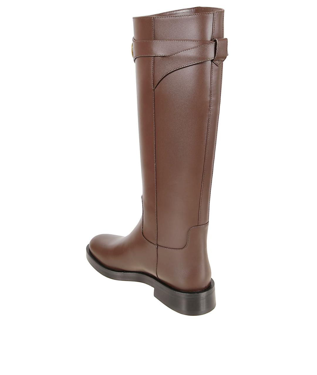 VALENTINO Коричневые кожаные сапоги, фото 3