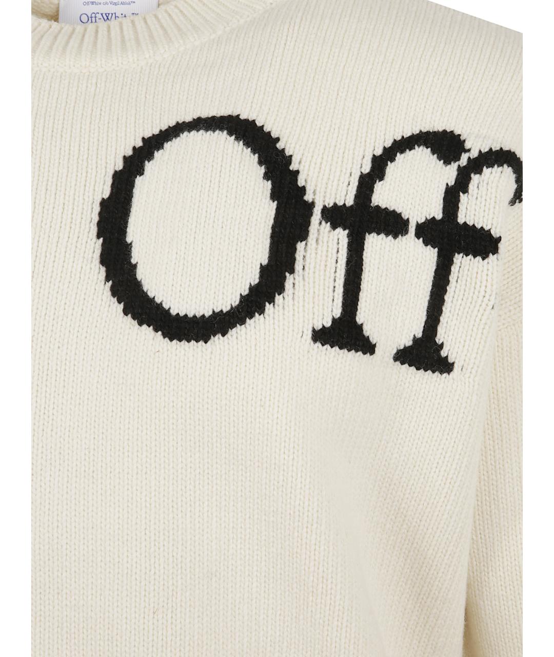 OFF-WHITE Бежевый хлопковый джемпер / свитер, фото 3