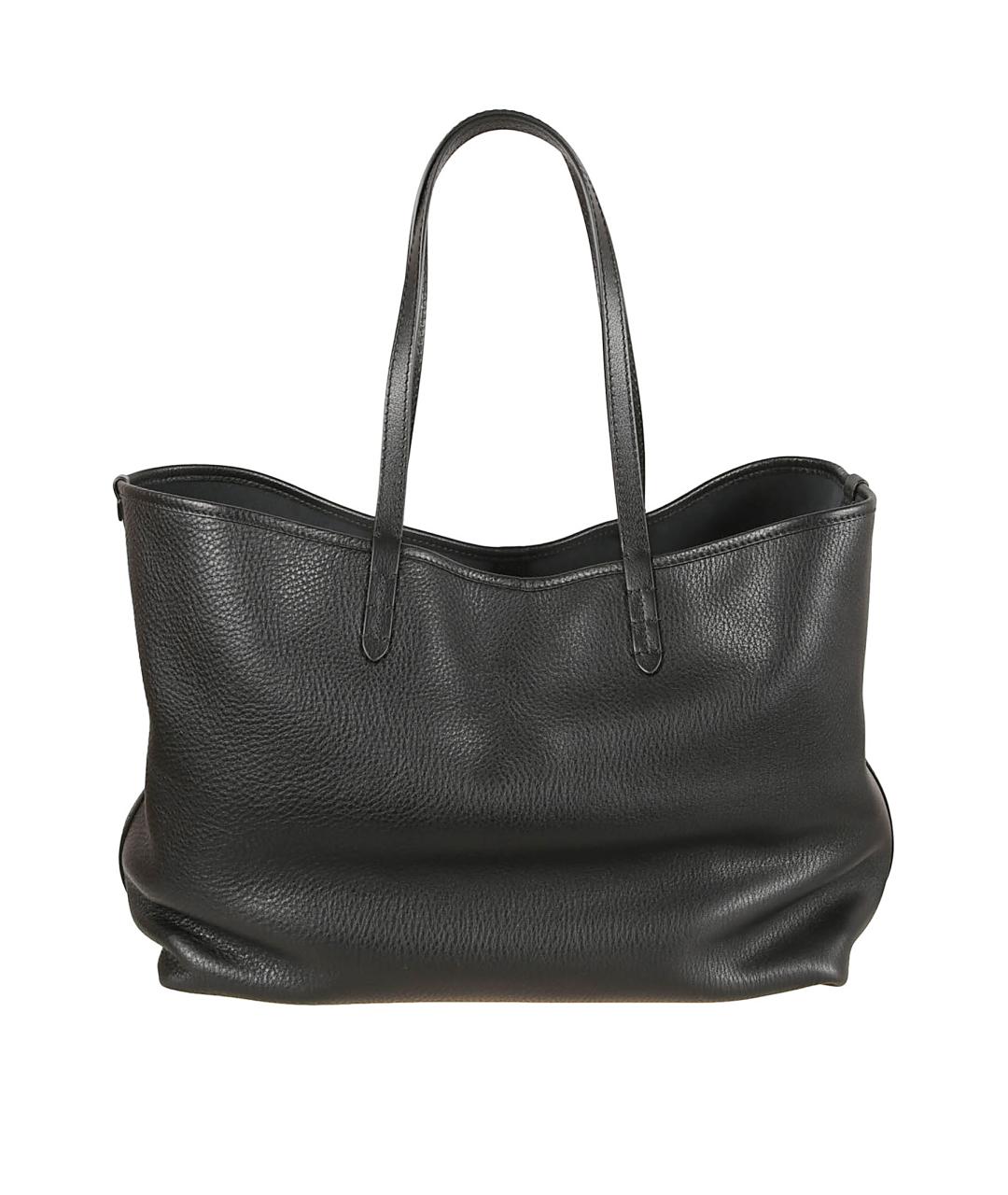 BURBERRY Черная кожаная сумка тоут, фото 2