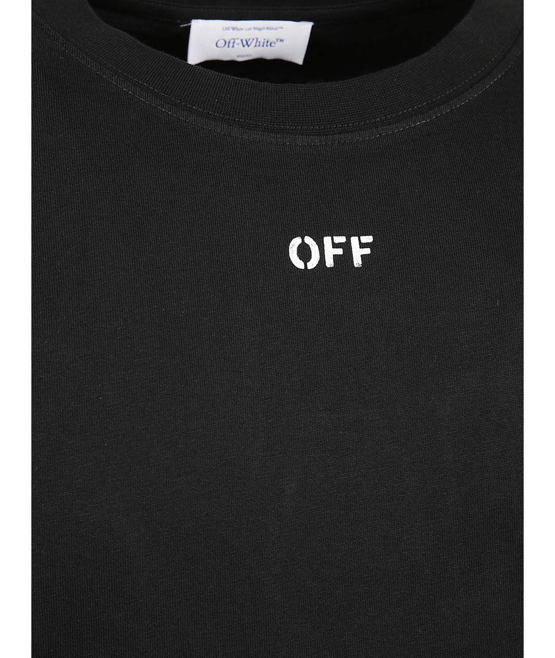 OFF-WHITE Черная хлопковая футболка, фото 2