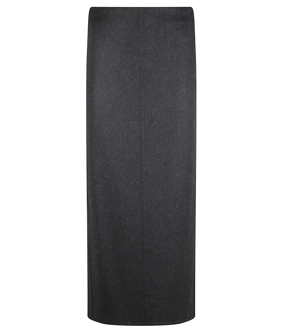BRUNELLO CUCINELLI Антрацитовая шерстяная юбка миди, фото 1