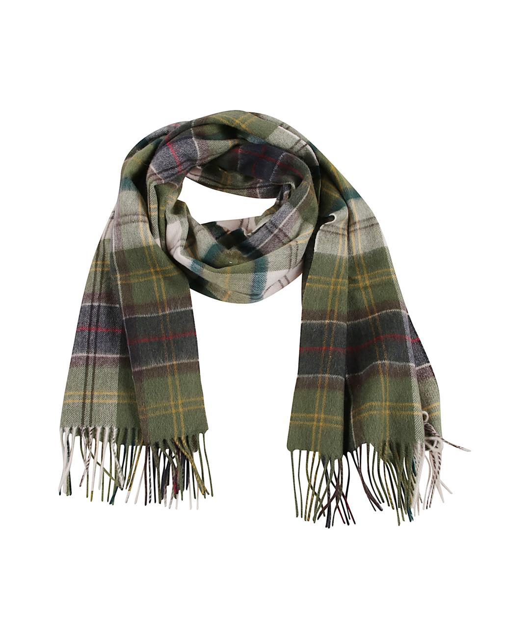 BARBOUR Зеленый шерстяной шарф, фото 1