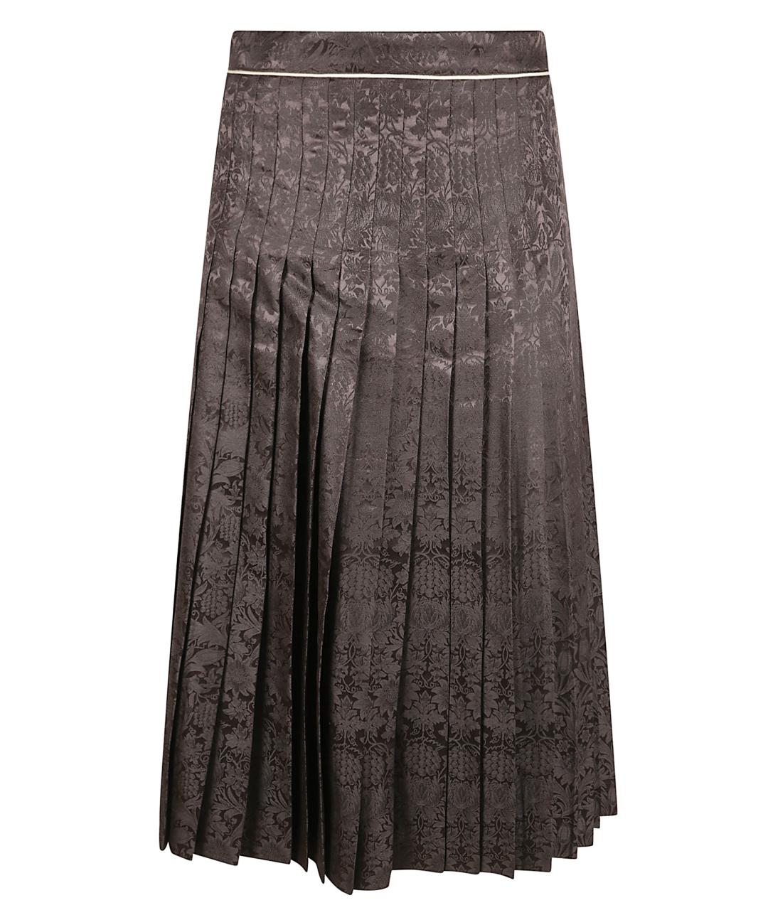 BURBERRY Коричневая вискозная юбка миди, фото 1