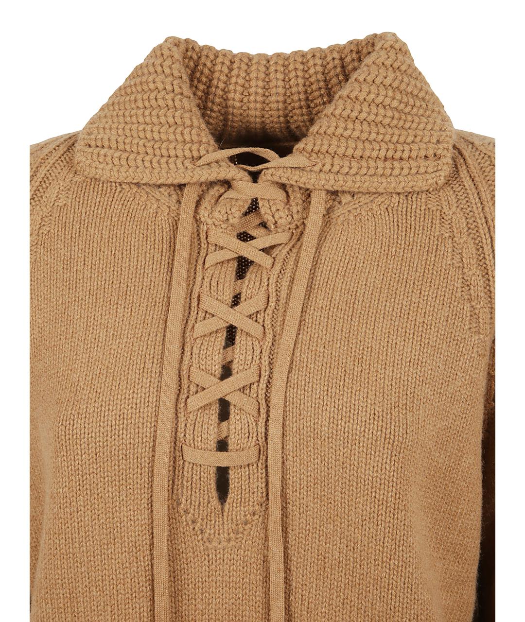 ERMANNO SCERVINO Горчичный кашемировый джемпер / свитер, фото 3