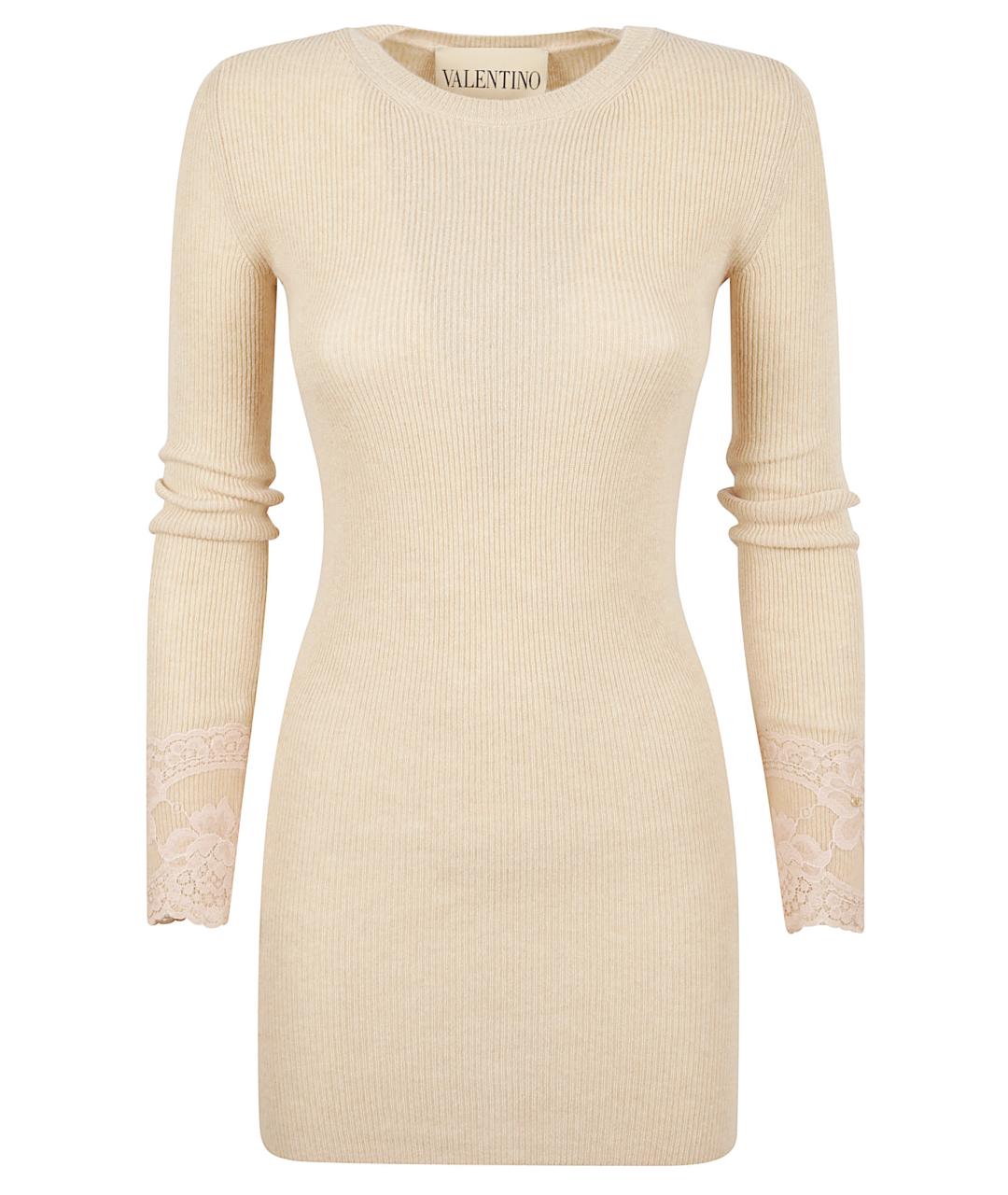 VALENTINO Бежевый кашемировый джемпер / свитер, фото 1