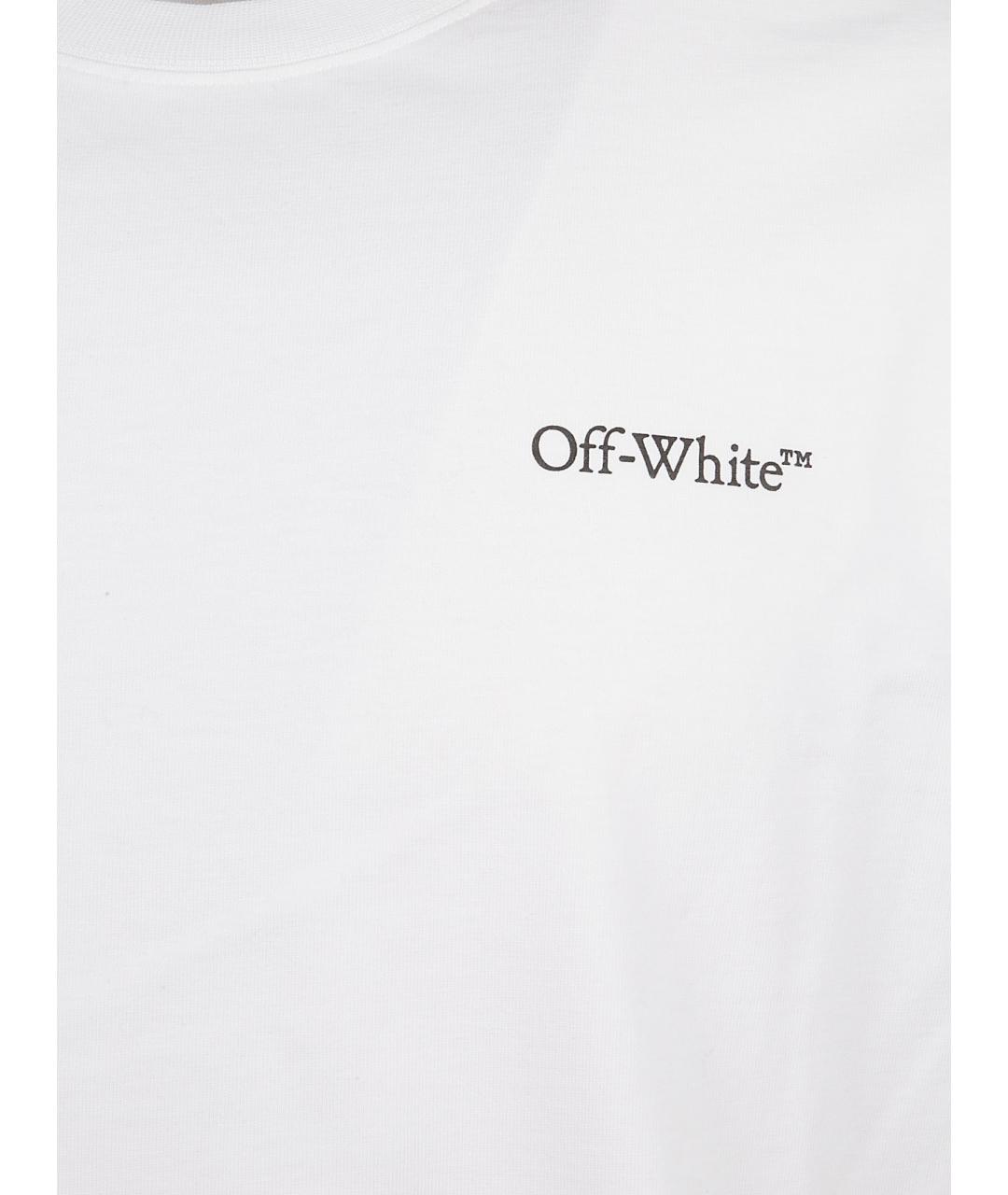 OFF-WHITE Белая хлопковая футболка, фото 3