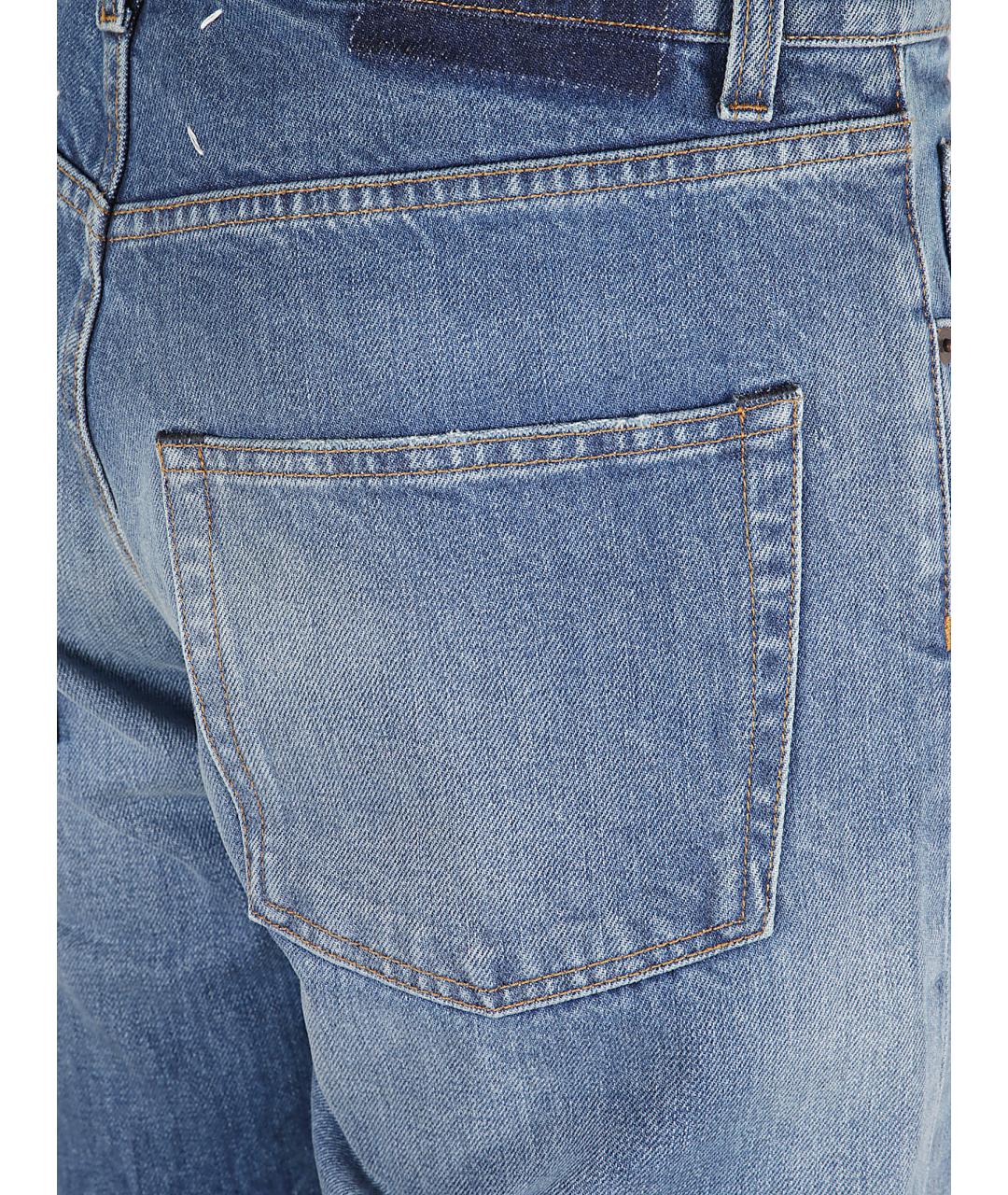 MAISON MARGIELA Синие хлопковые прямые джинсы, фото 2