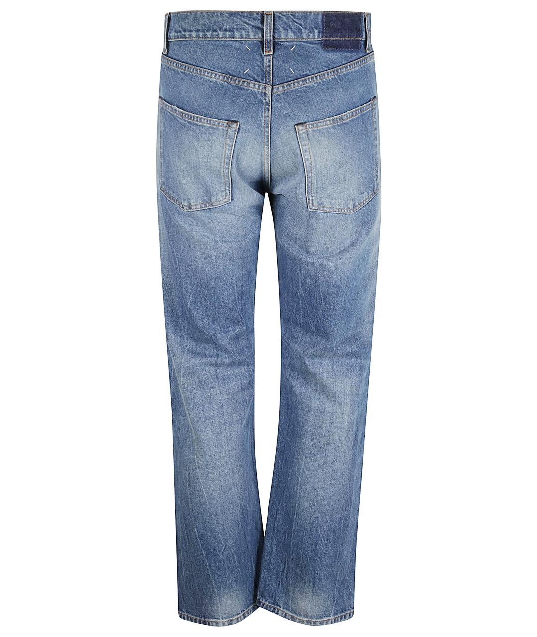MAISON MARGIELA Синие хлопковые прямые джинсы, фото 3