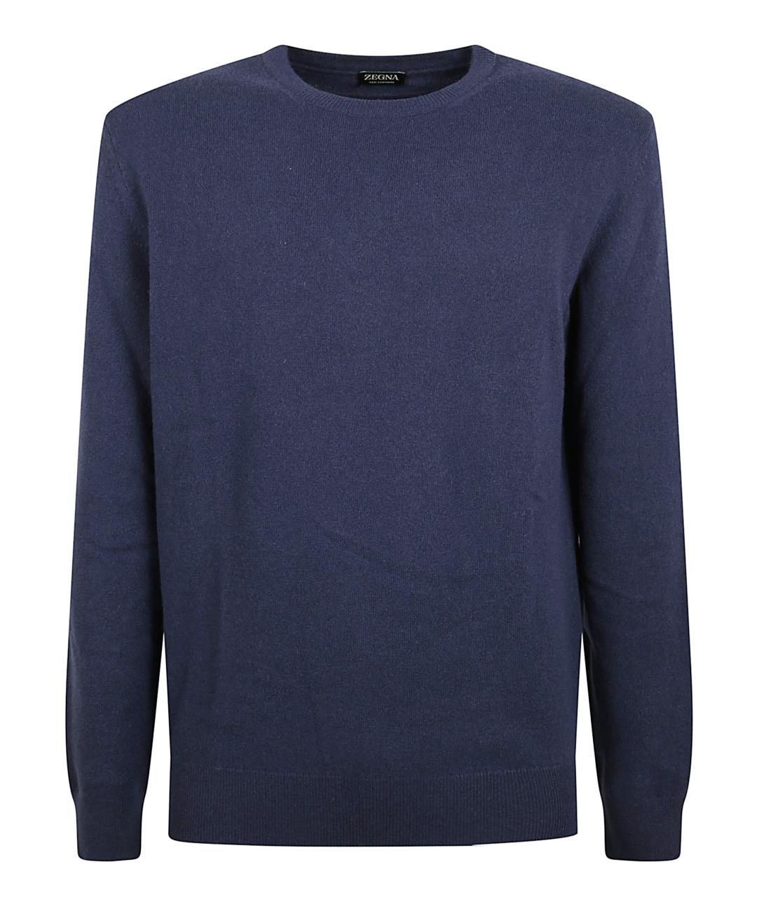 ZEGNA Темно-синий кашемировый джемпер / свитер, фото 1