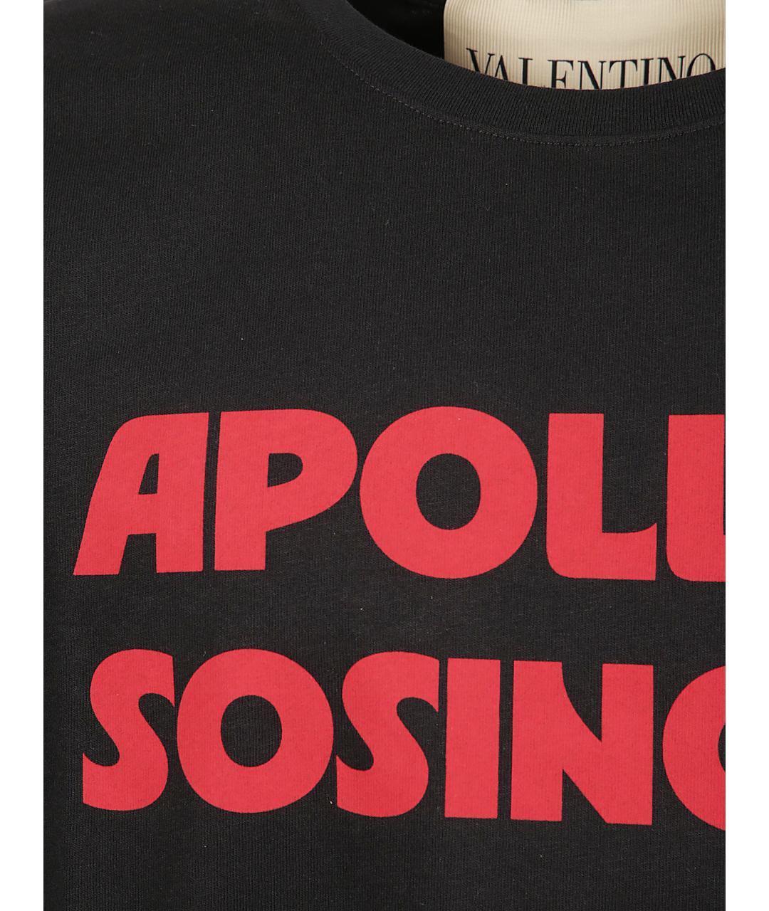 VALENTINO Черная хлопковая футболка, фото 2