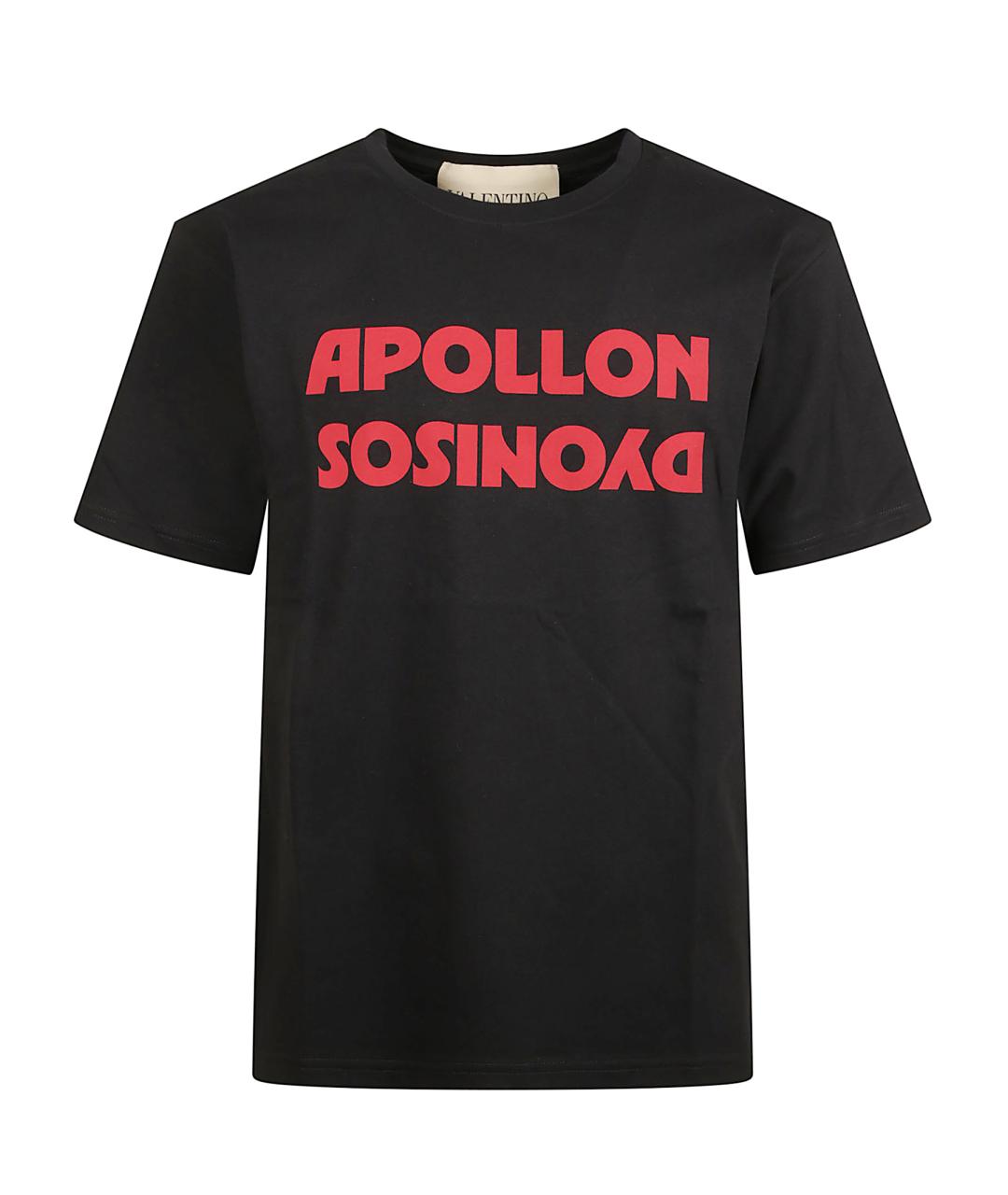 VALENTINO Черная хлопковая футболка, фото 1