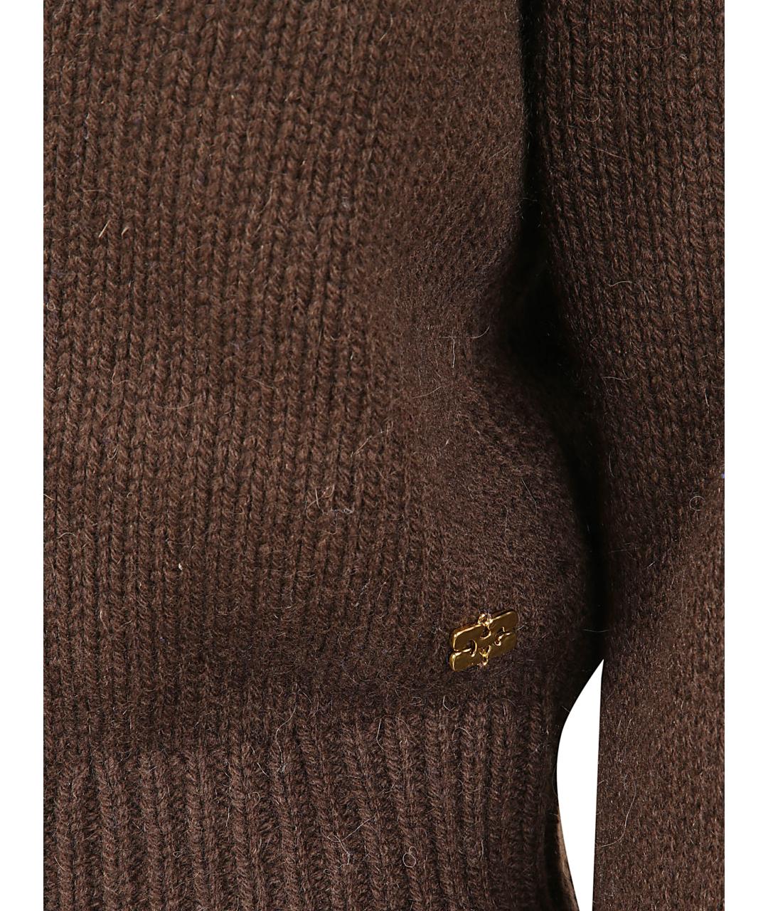 GANNI Коричневый шерстяной джемпер / свитер, фото 2