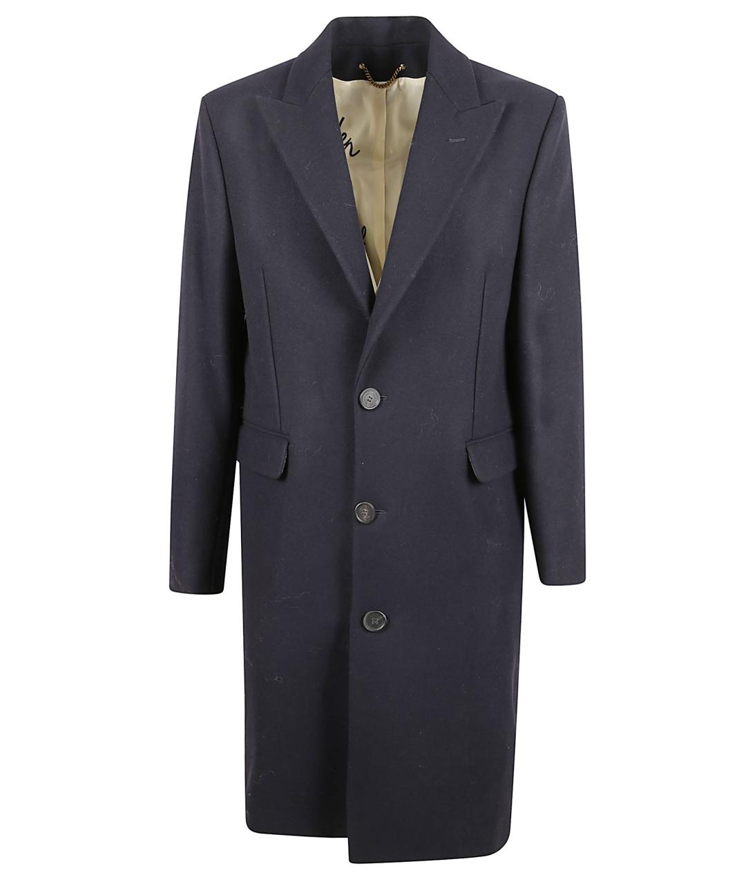GOLDEN GOOSE DELUXE BRAND Темно-синее шерстяное пальто, фото 1
