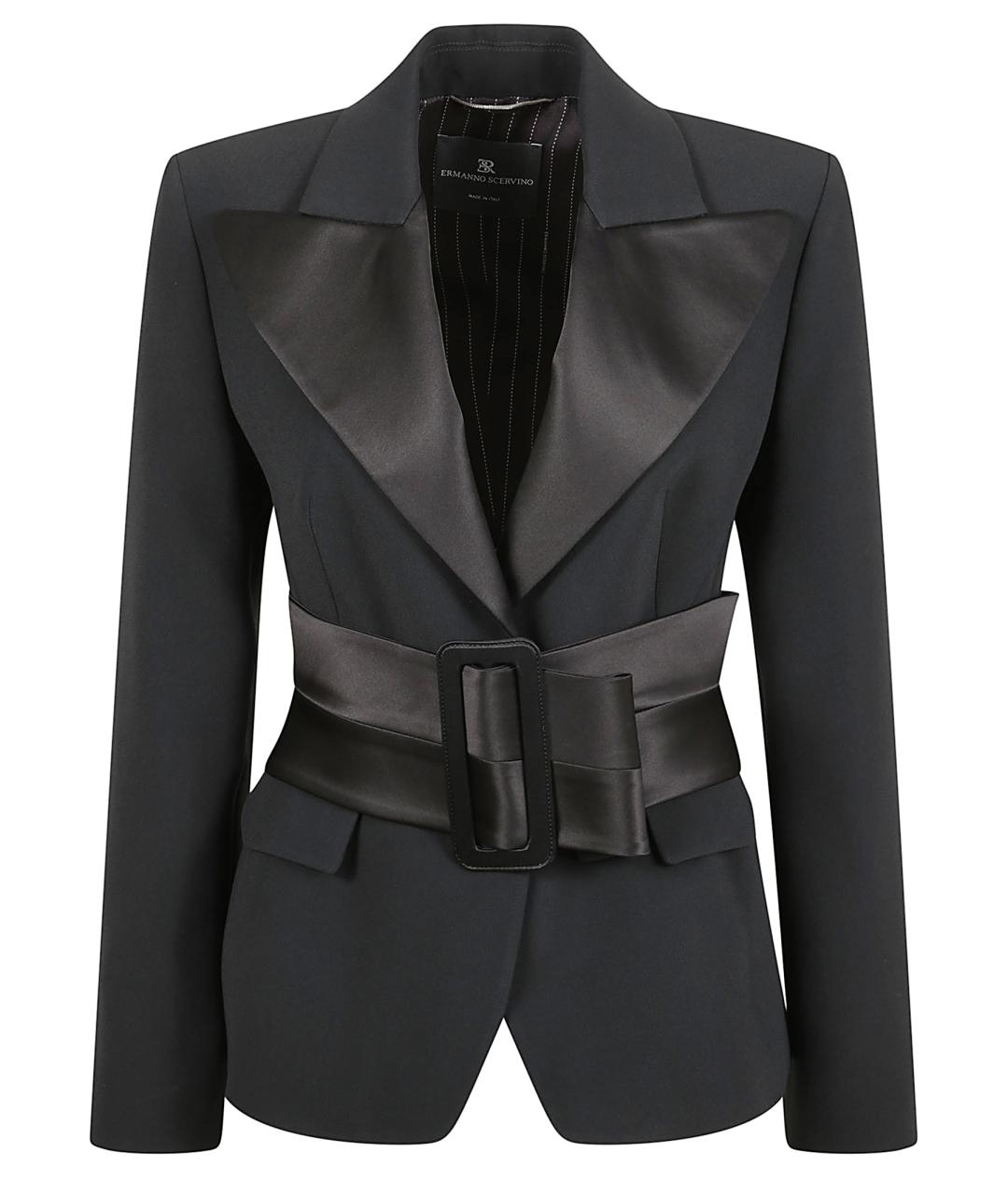 ERMANNO SCERVINO Черный вискозный жакет/пиджак, фото 1