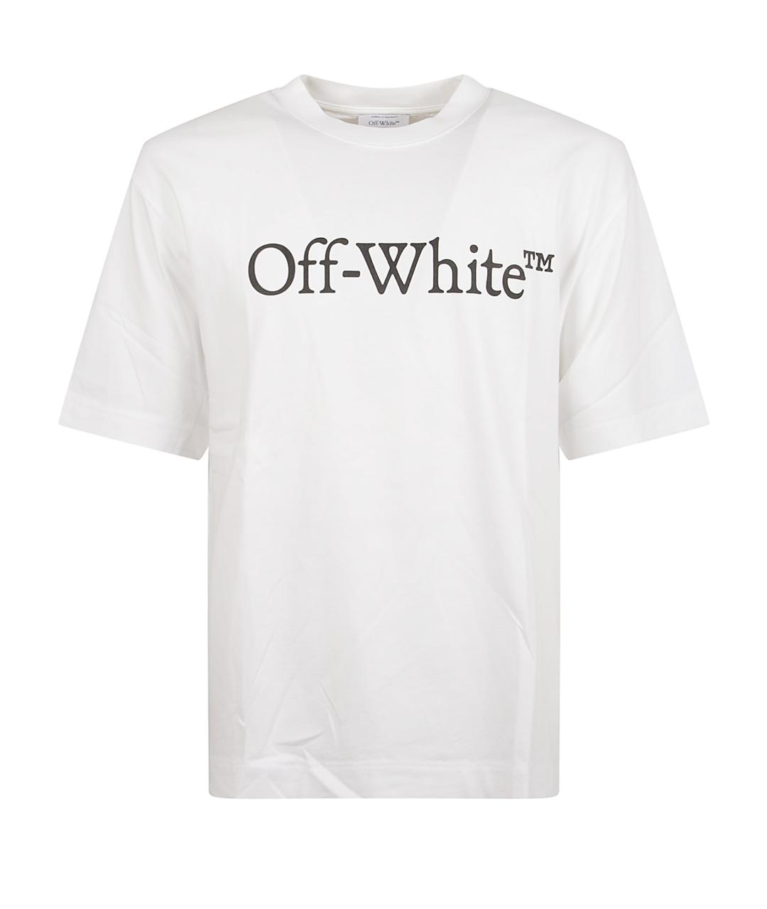 OFF-WHITE Белая хлопковая футболка, фото 1