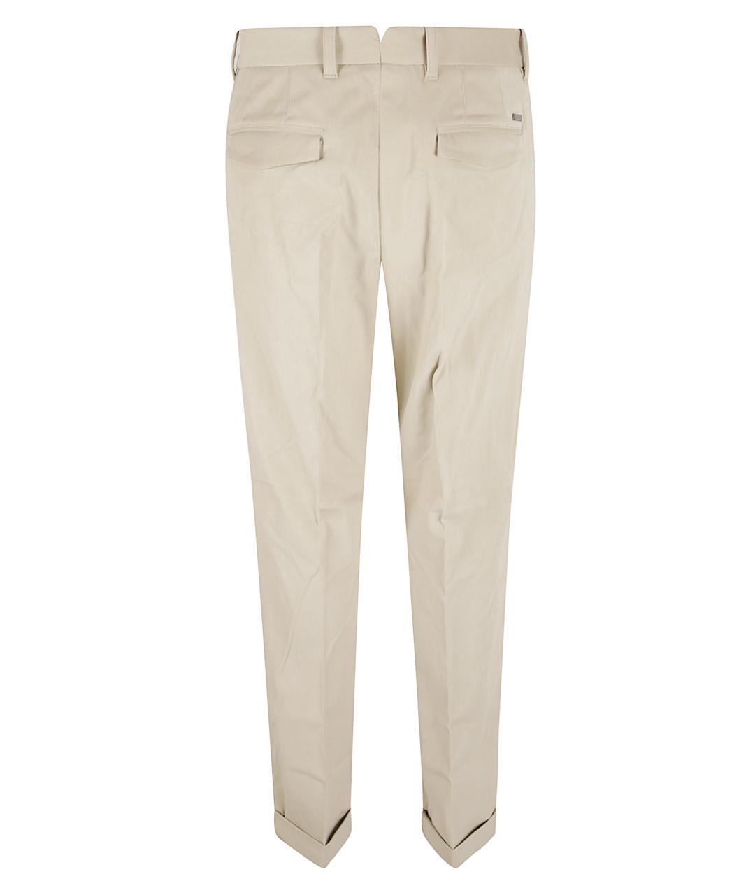 HERNO Бежевые хлопковые повседневные брюки, фото 2