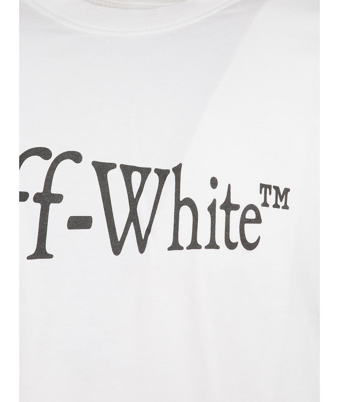 OFF-WHITE Белая хлопковая футболка, фото 2