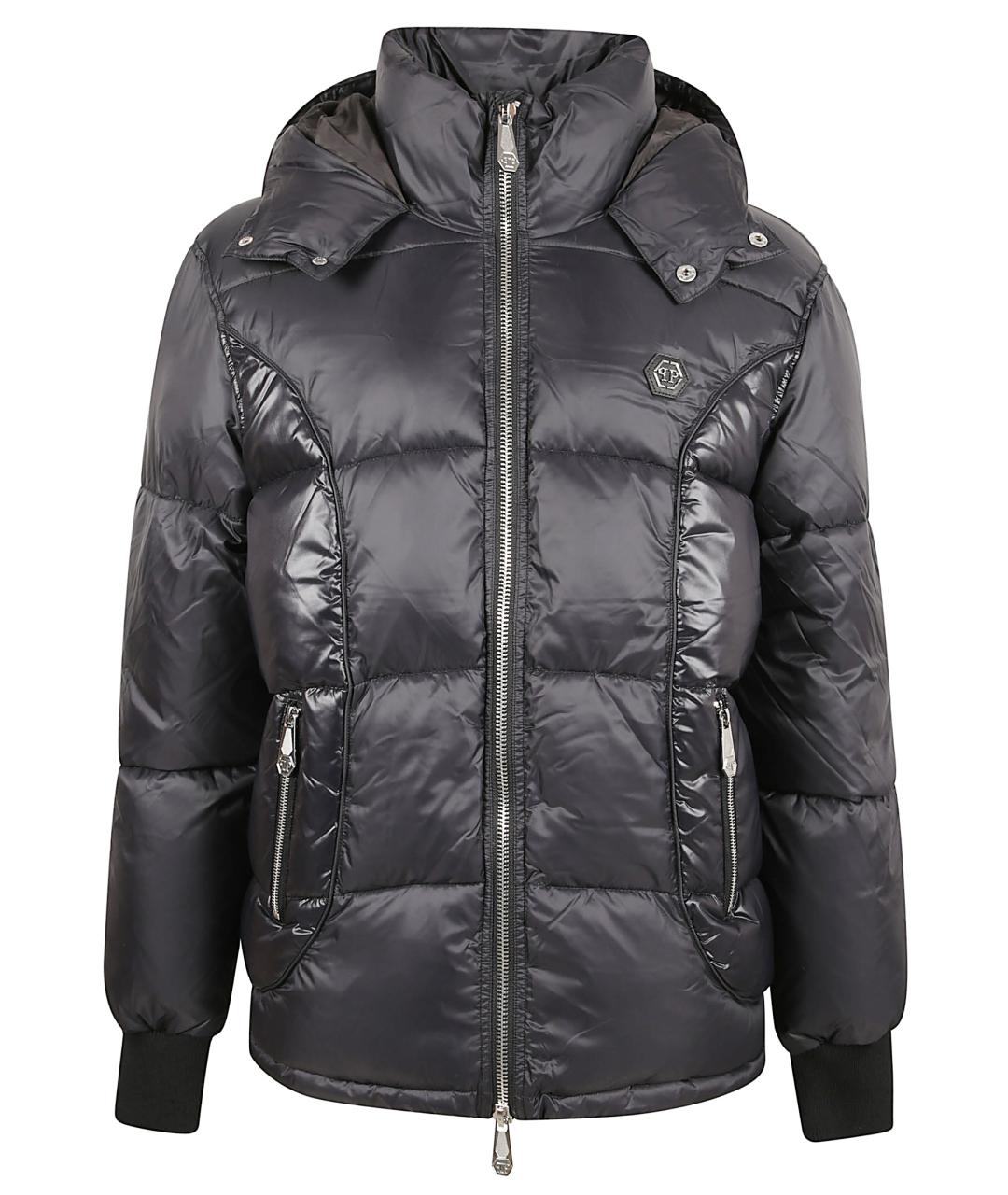 PHILIPP PLEIN Черный полиамидовый пуховик, фото 1