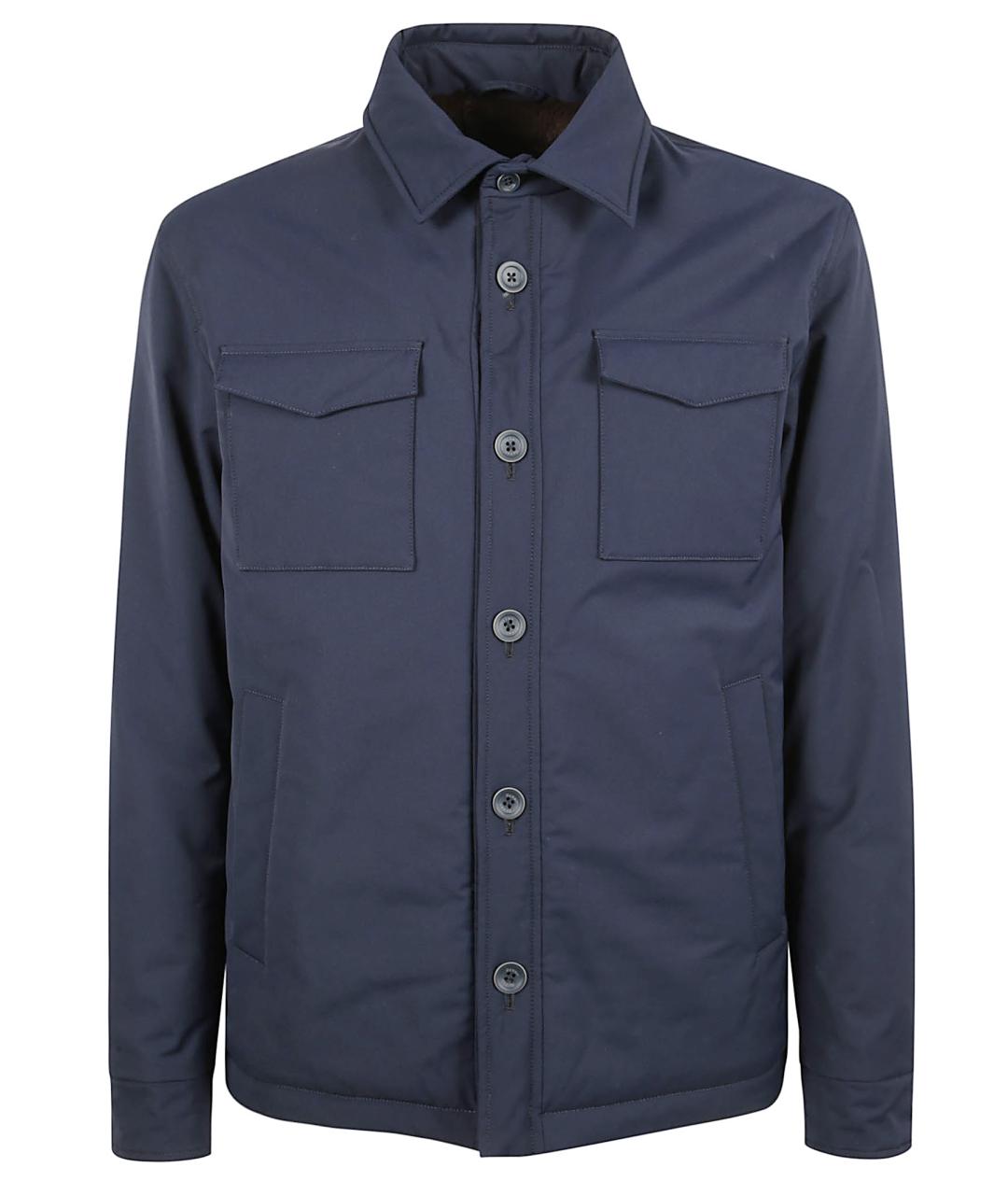 HERNO Темно-синяя полиэстеровая куртка, фото 1