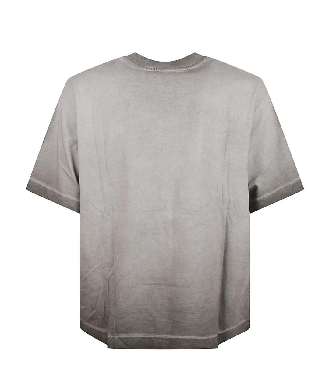 OFF-WHITE Серая хлопковая футболка, фото 2