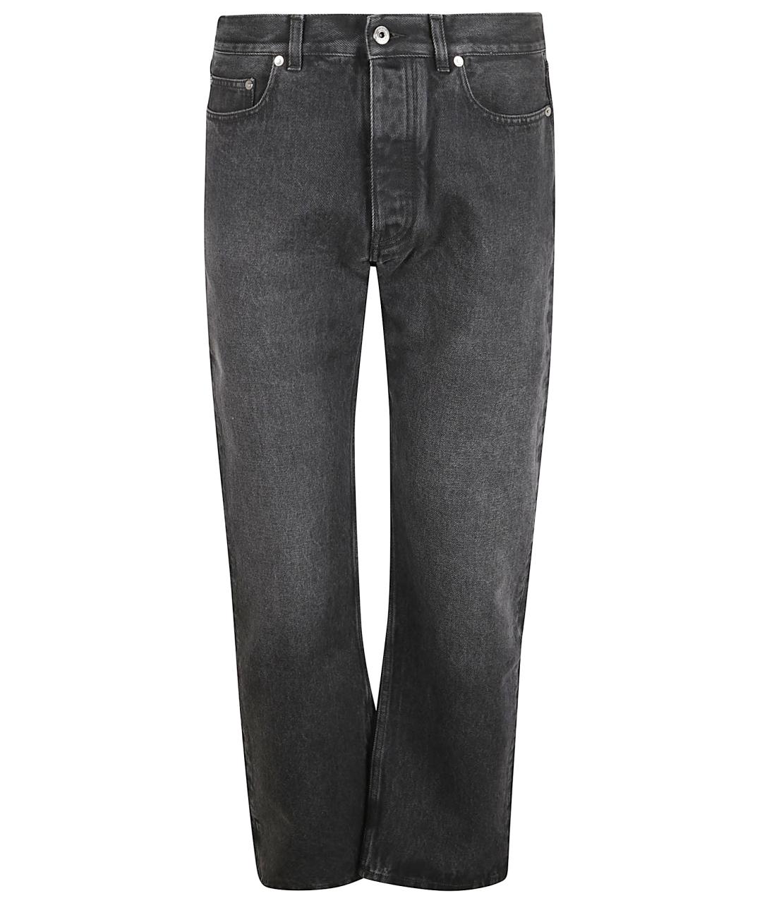 OFF-WHITE Черные хлопковые прямые джинсы, фото 1