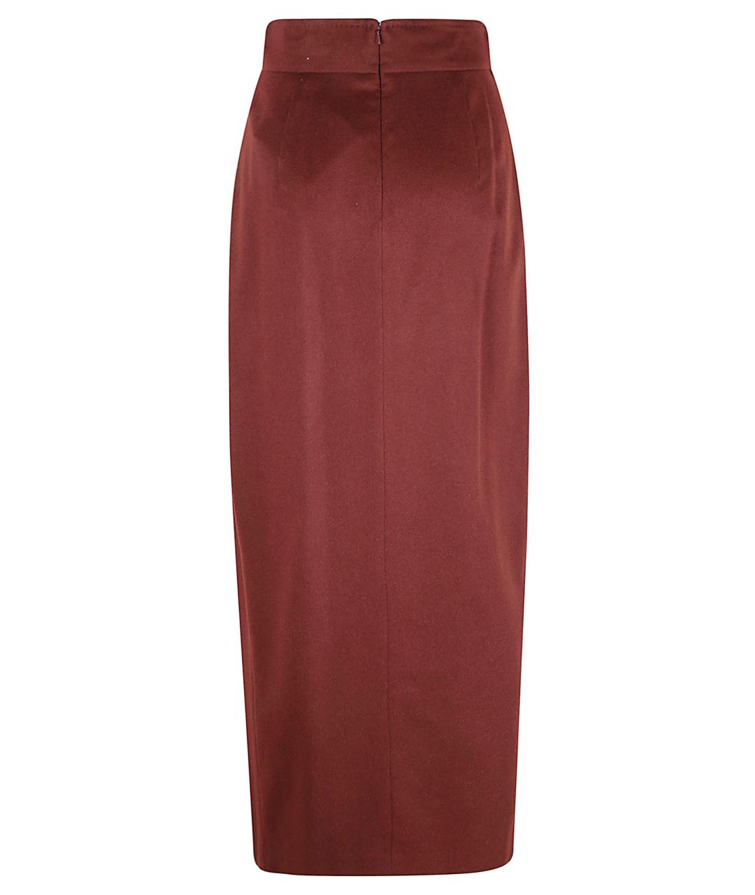 MAX MARA Красная шерстяная юбка макси, фото 2