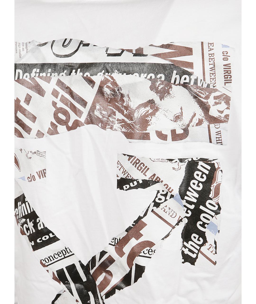 OFF-WHITE Белая хлопковая футболка, фото 3