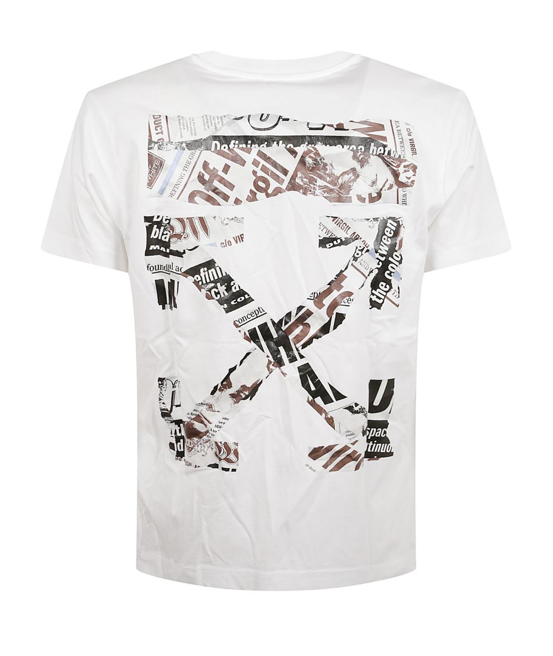OFF-WHITE Белая хлопковая футболка, фото 2