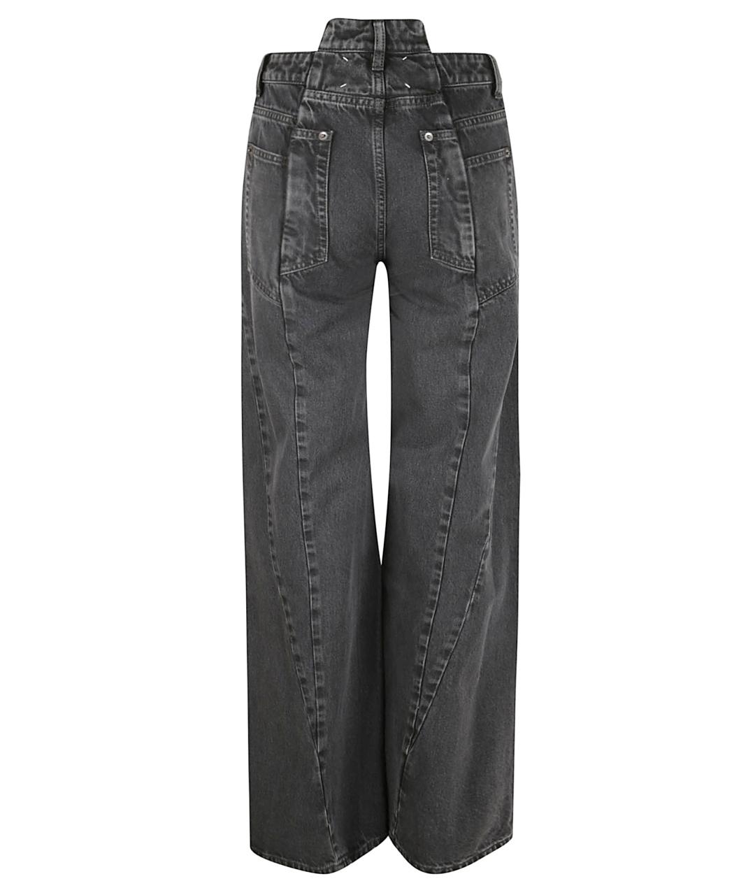MAISON MARGIELA Антрацитовые хлопковые джинсы клеш, фото 3