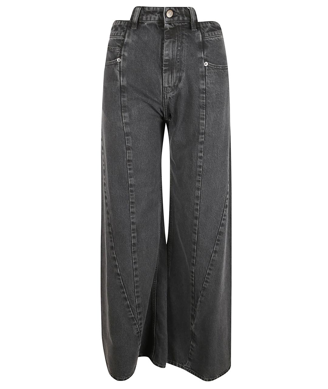 MAISON MARGIELA Антрацитовые хлопковые джинсы клеш, фото 1