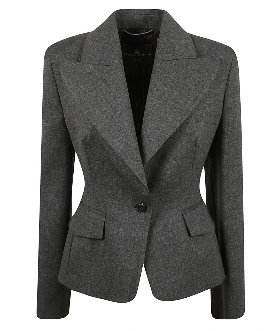 ERMANNO SCERVINO Серый шерстяной жакет/пиджак, фото 1
