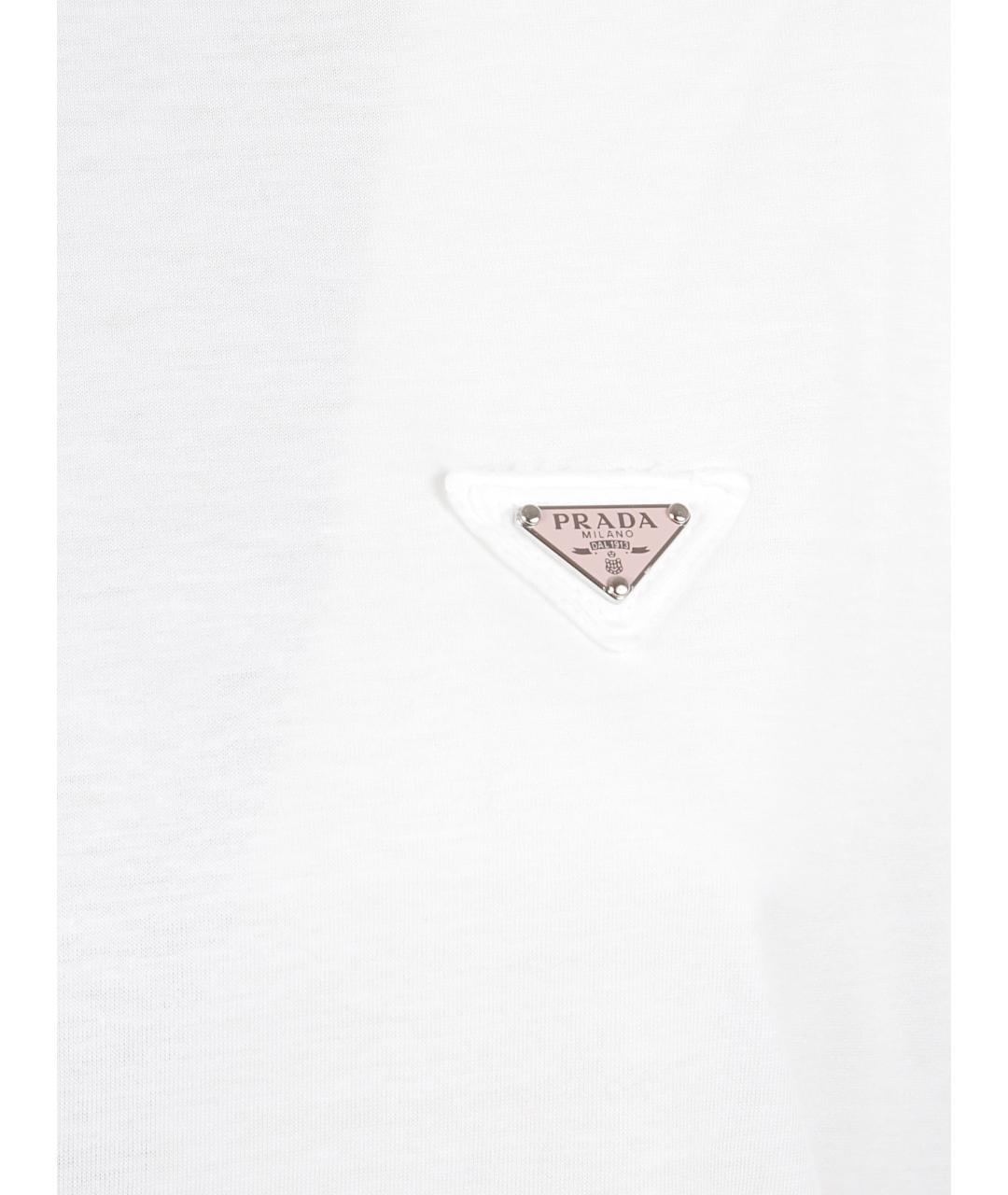PRADA Белая хлопковая футболка, фото 2