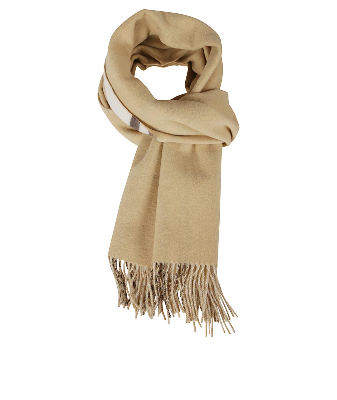 BURBERRY Бежевый кашемировый шарф, фото 2