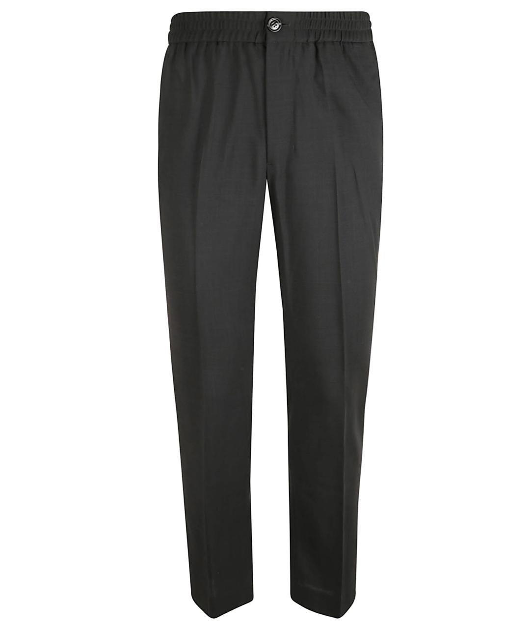 Ami Paris Антрацитовые шерстяные повседневные брюки, фото 1